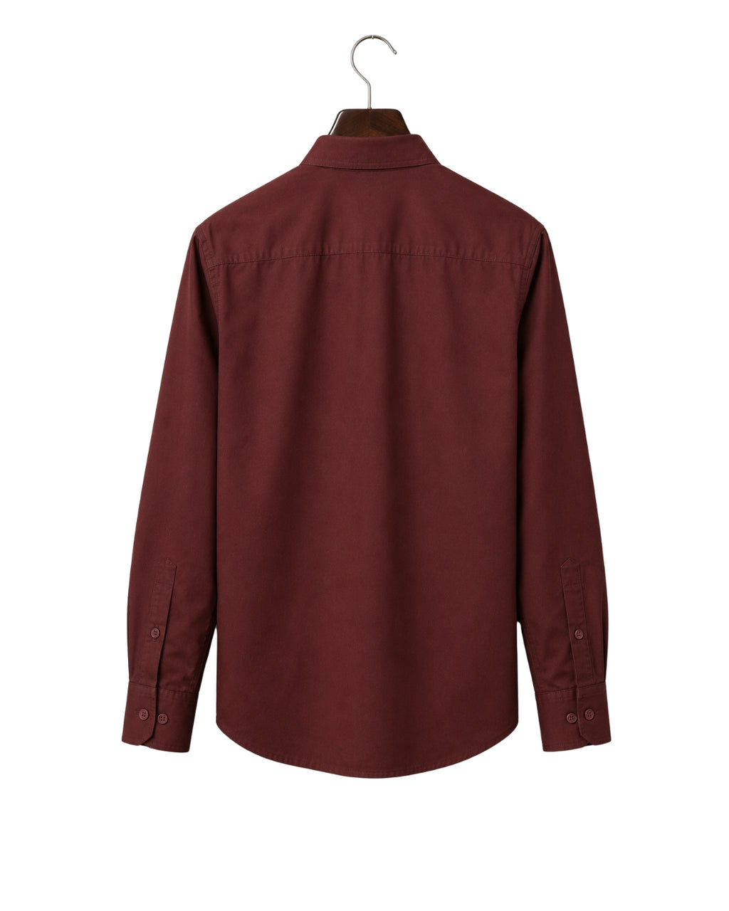 PRIME EXCHANGE-Burgundy Long-Sleeve Shirt