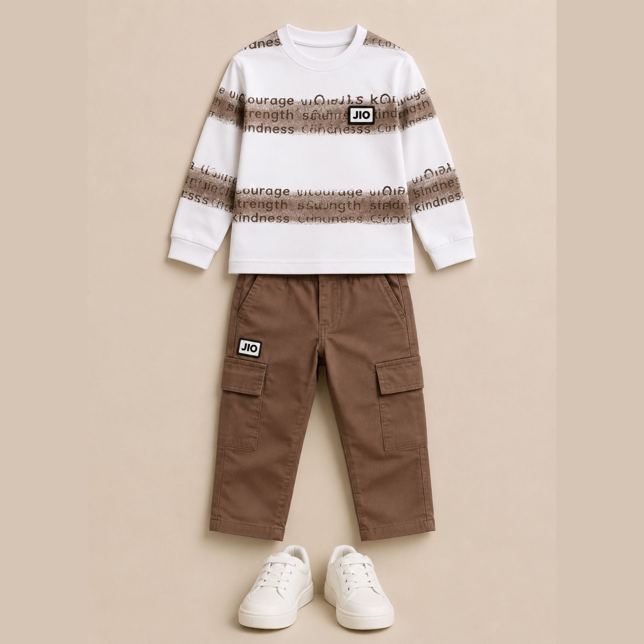 A-First- Boys Printed Sweatshirt & Cargo Pants Set