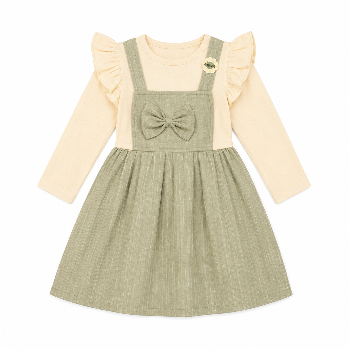 MINI SMILE-Sage Green Elegance Bow Dress
