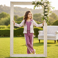 ANGEL,S-Girls Lavender Vest Jacket & Trousers Co-Ord Set