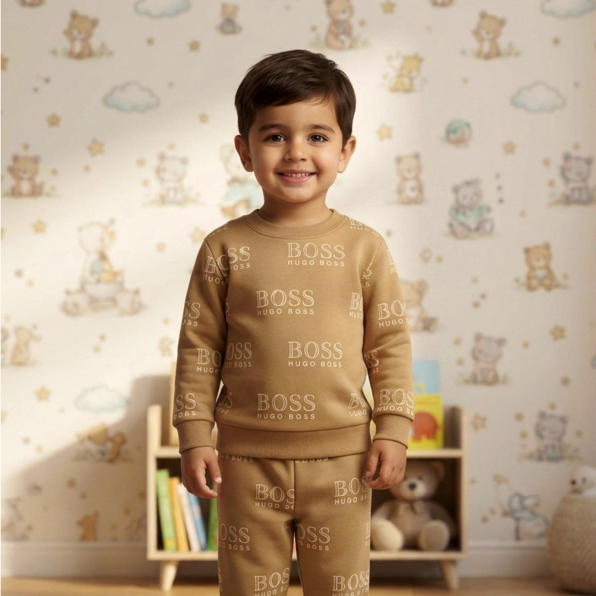 TEENSY-WEENSY|All-Over Monogram Fleece Set
