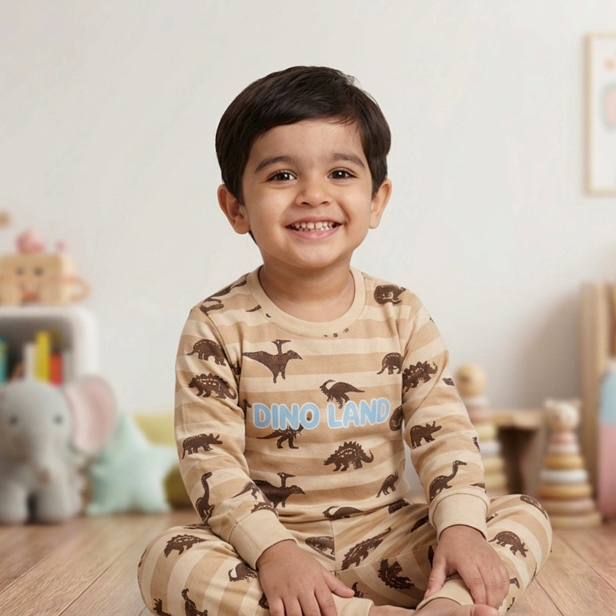 TEENSY-WEENSY|Dinosaur & Stripe Two-Piece Set