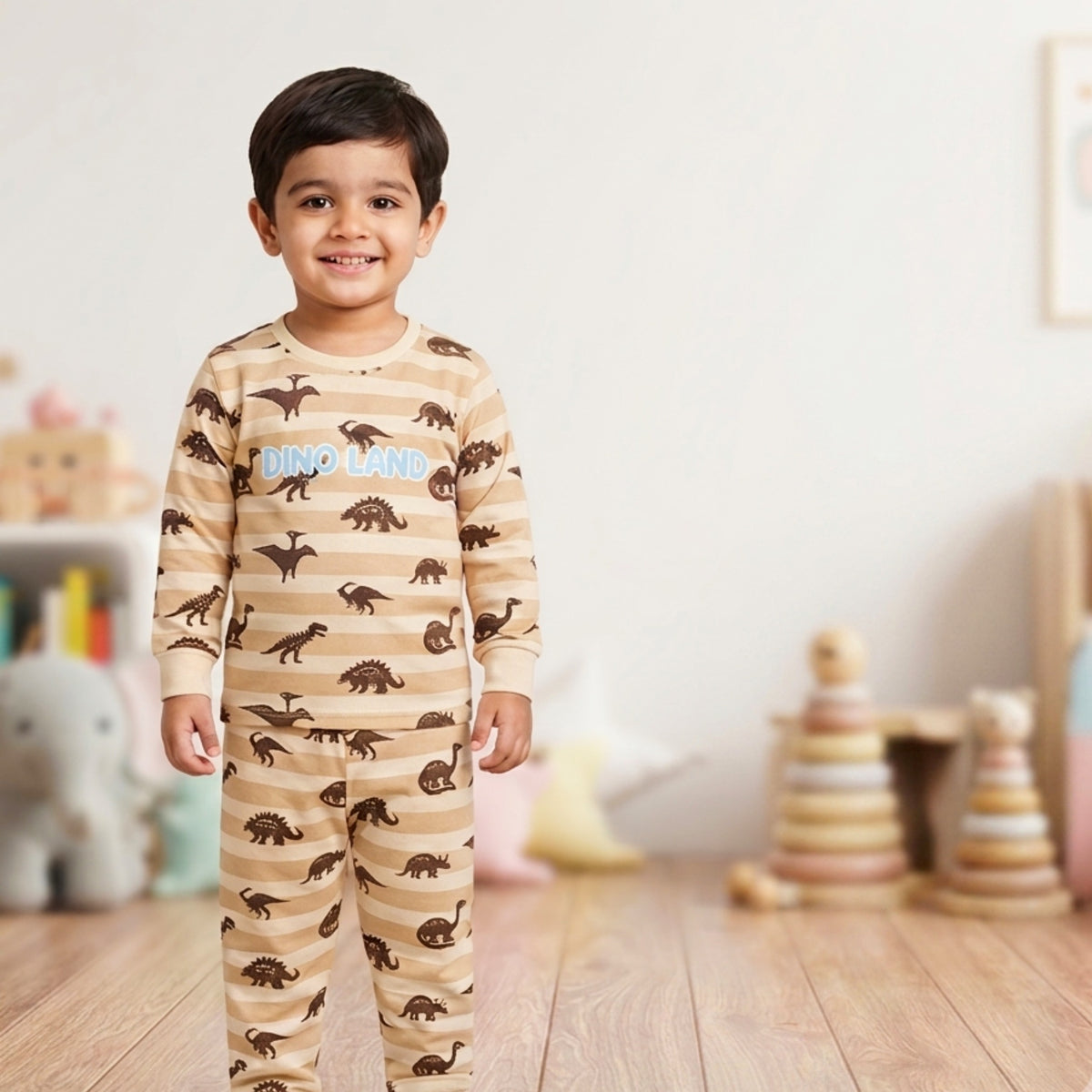 TEENSY-WEENSY|Dinosaur & Stripe Two-Piece Set