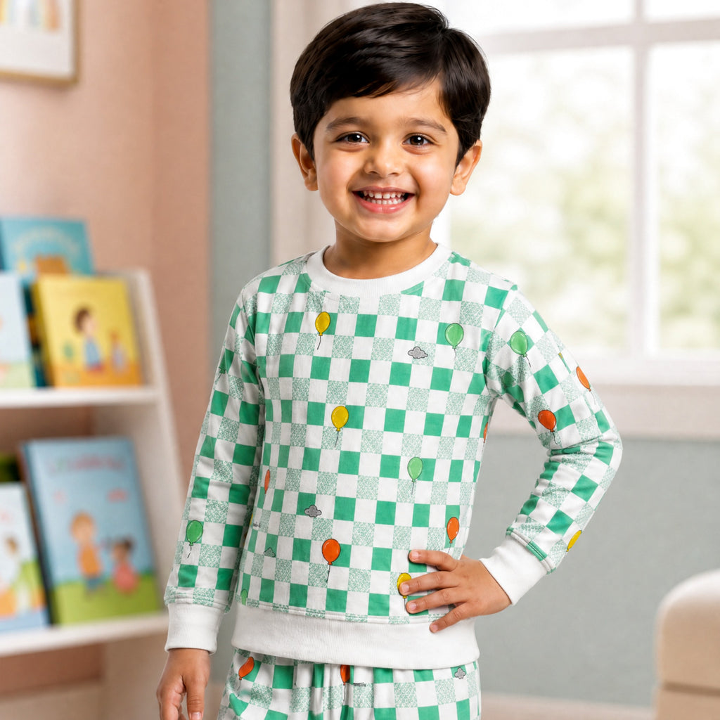 TEENSY-WEENSY|Checkerboard Balloon Co-ord Set