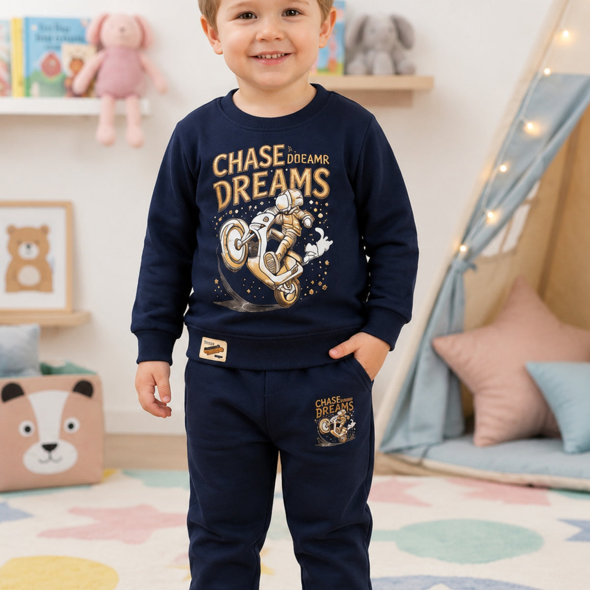 TEENSY-WEENSY|Astro Biker Printed Two-Piece Set