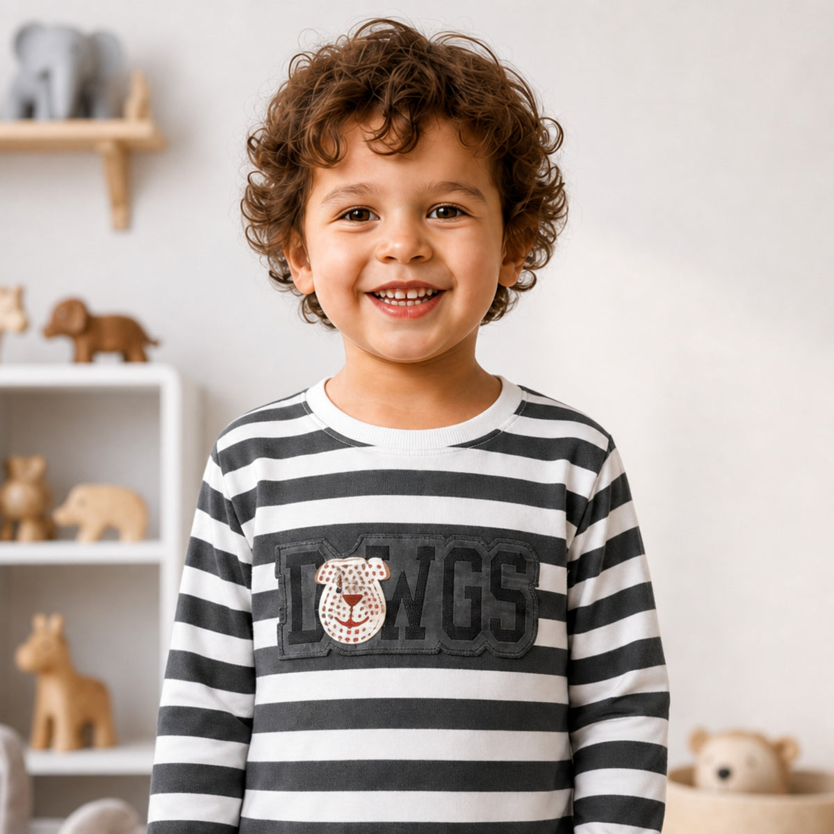 TEENSY-WEENSY|DOGS Mascot Striped Co-ord Set