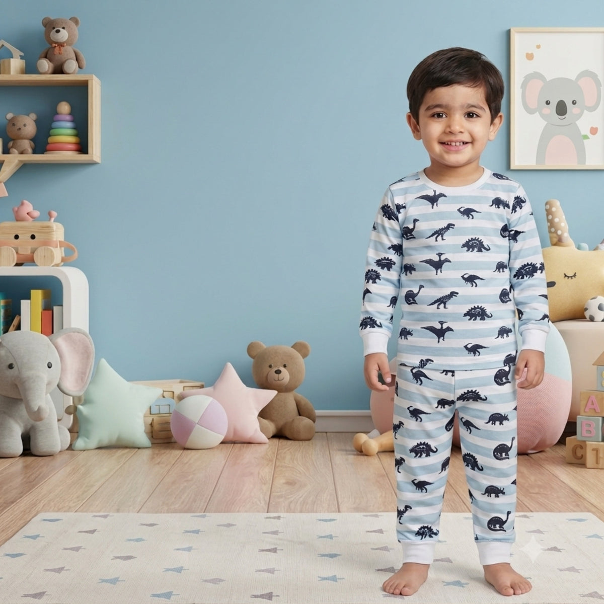 TEENSY-WEENSY|Dinosaur & Stripe Two-Piece Set