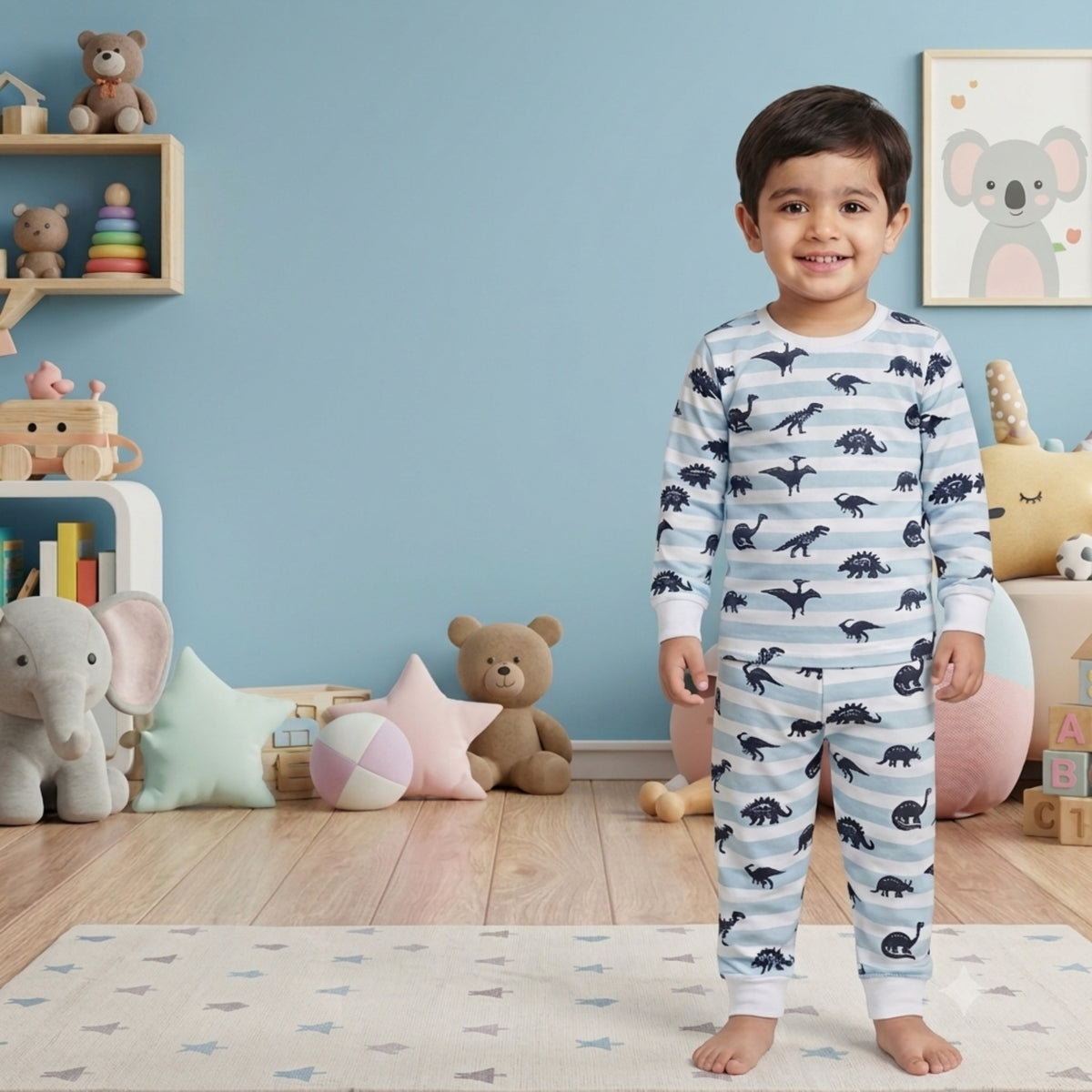 TEENSY-WEENSY|Dinosaur & Stripe Two-Piece Set