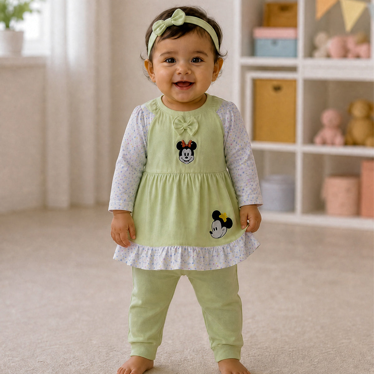 NANNY-Minnie Mouse Baby Girl Clothing Set
