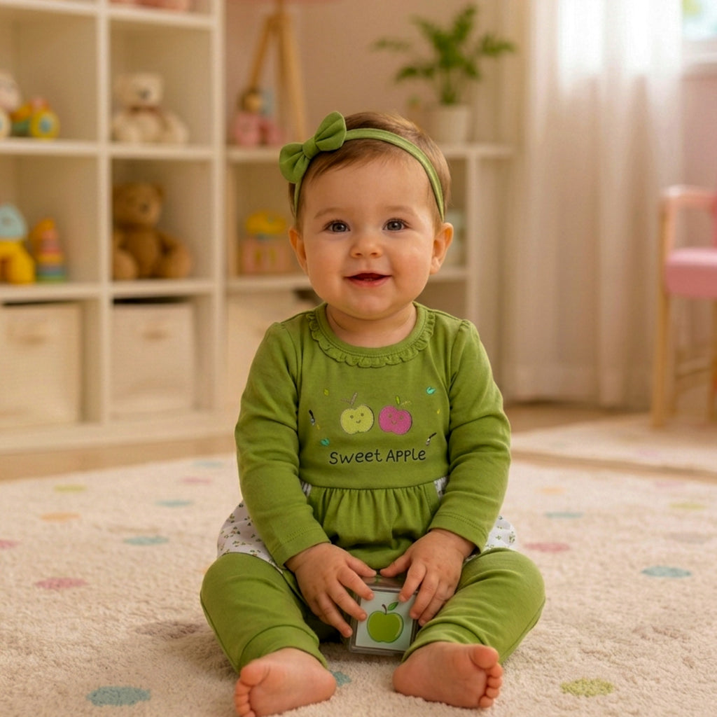 NANNY-Baby Girl 2-Piece Dress & Pants Set