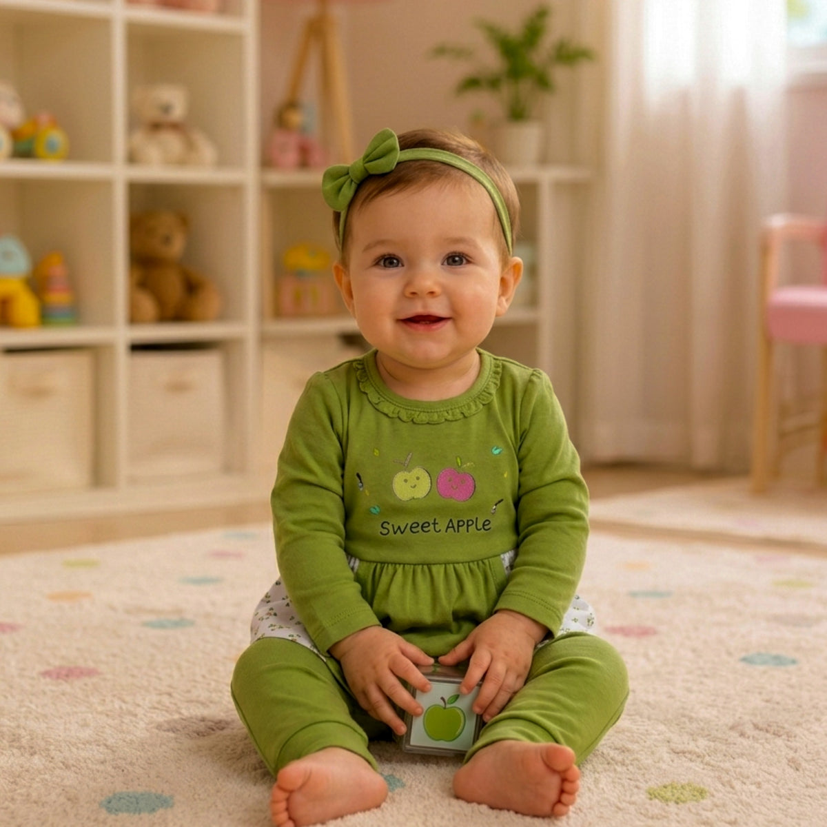 NANNY-Baby Girl 2-Piece Dress & Pants Set