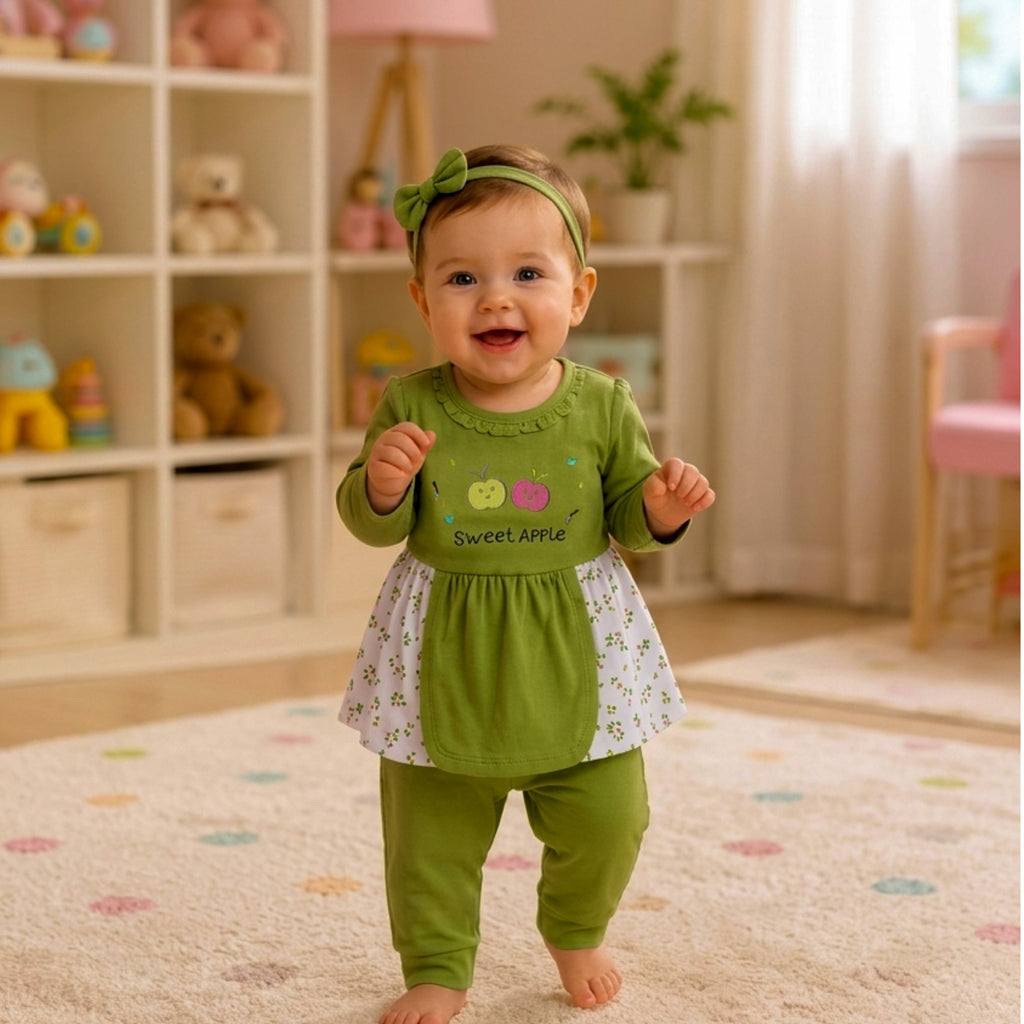 NANNY-Baby Girl 2-Piece Dress & Pants Set