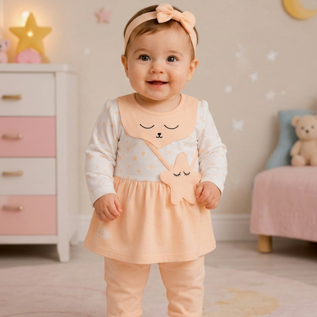 NANNY-Toddler Girl Dress & Headband Set