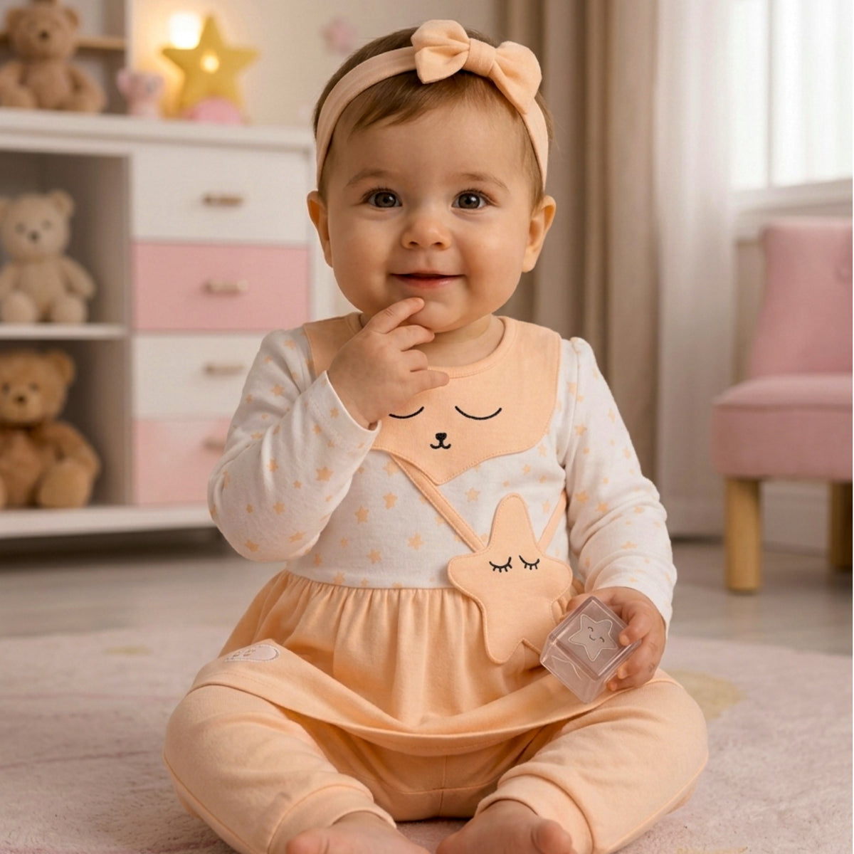 NANNY-Toddler Girl Dress & Headband Set