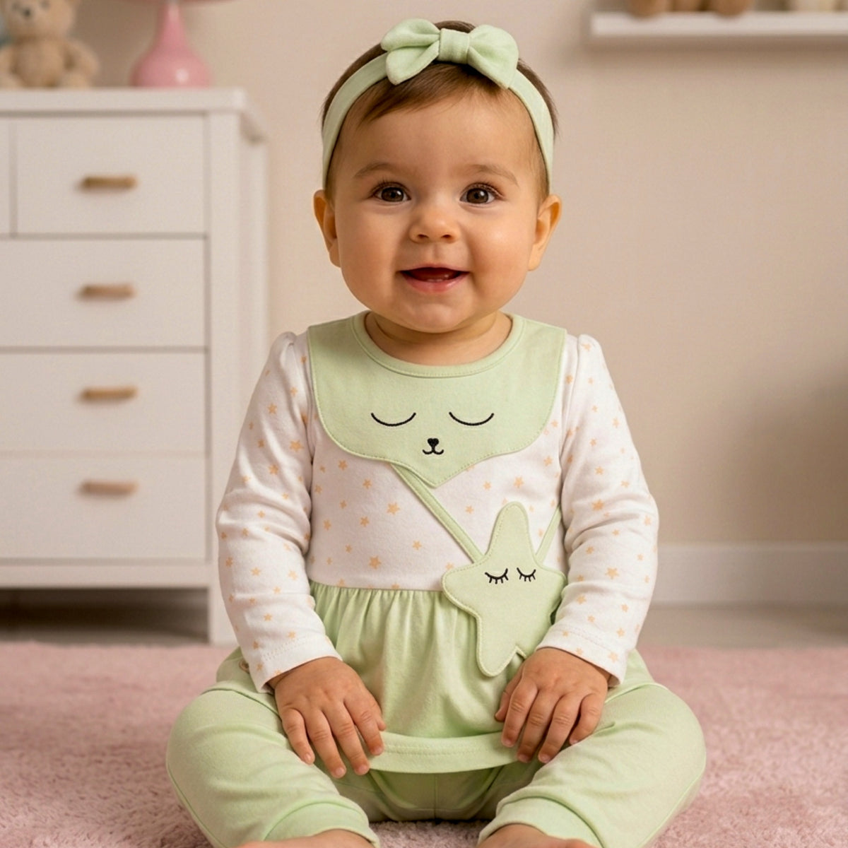 NANNY-Toddler Girl Dress & Headband Set