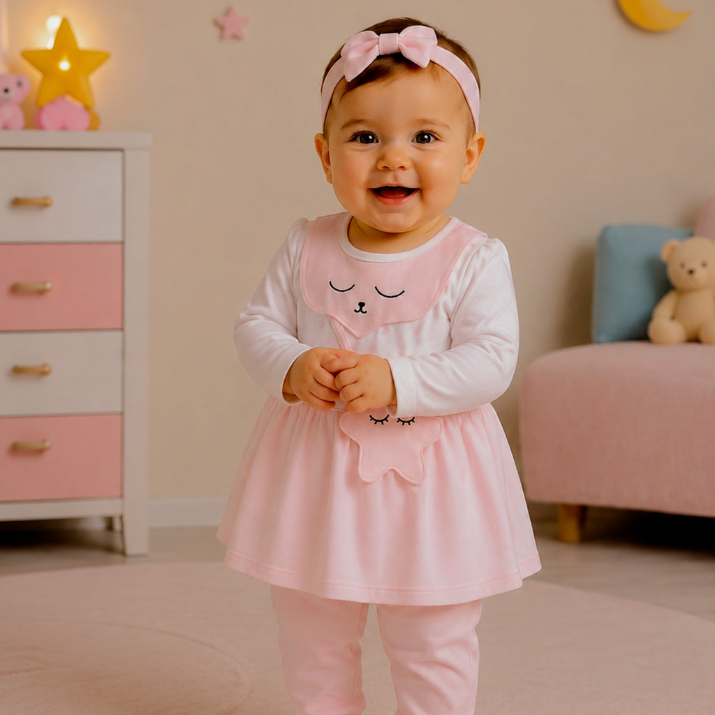 NANNY-Toddler Girl Dress & Headband Set