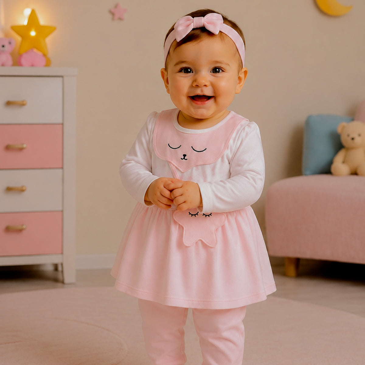 NANNY-Toddler Girl Dress & Headband Set