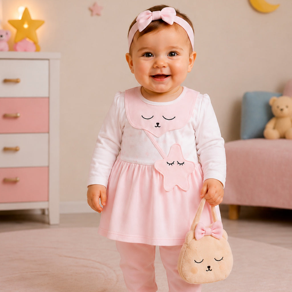 NANNY-Toddler Girl Dress & Headband Set