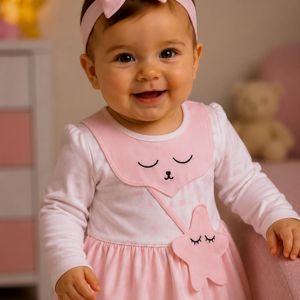 NANNY-Toddler Girl Dress & Headband Set