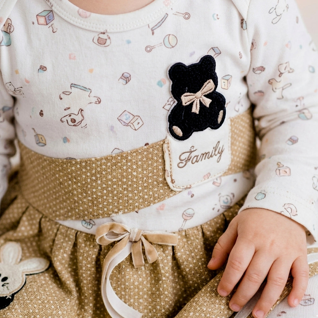 NANNY-Toddler Girl Star Print Dress Set