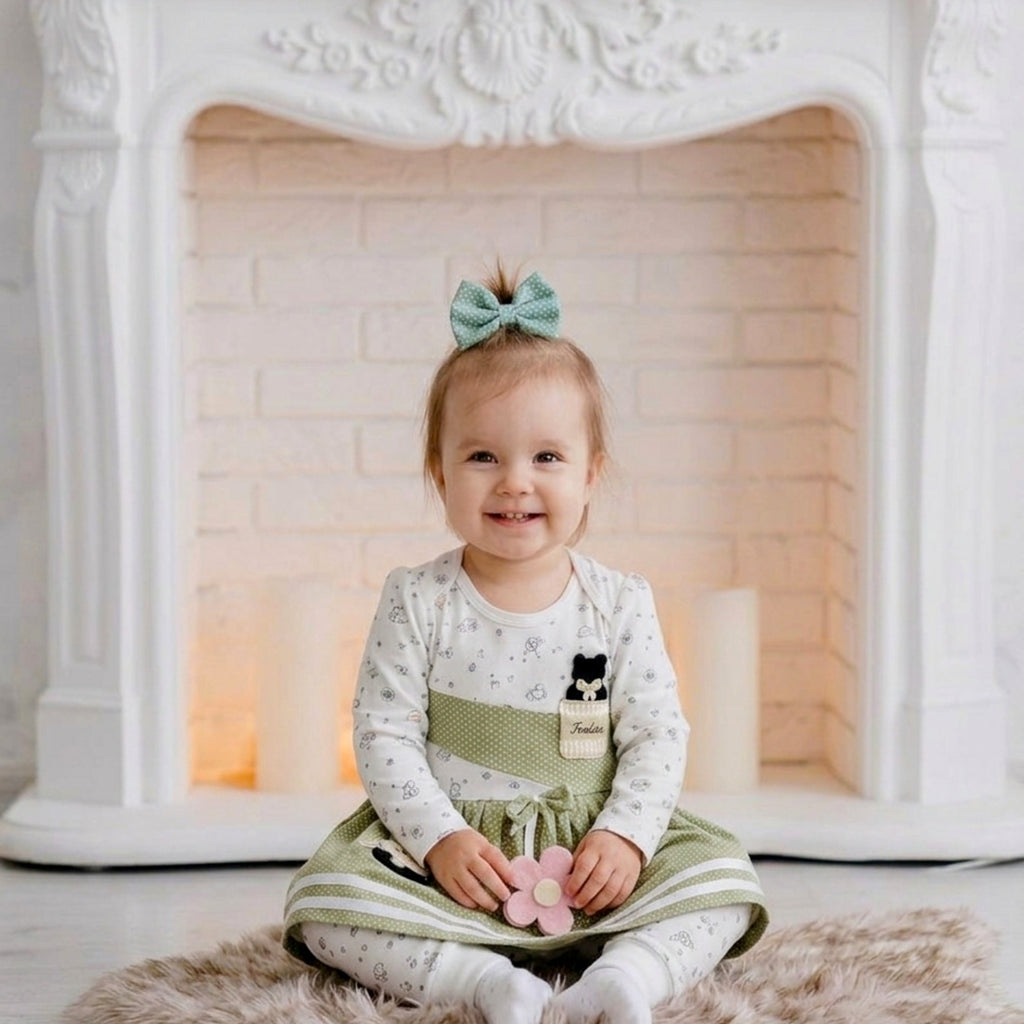 NANNY-Toddler Girl Star Print Dress Set