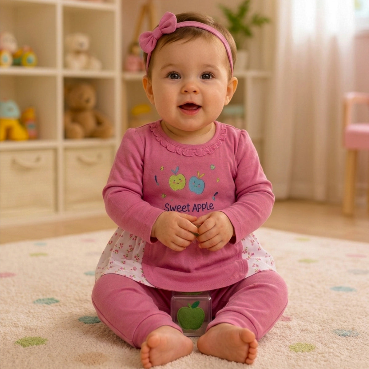 NANNY-Baby Girl 2-Piece Dress & Pants Set