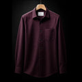 PRIME EXCHANGE-Burgundy Textured Shirt