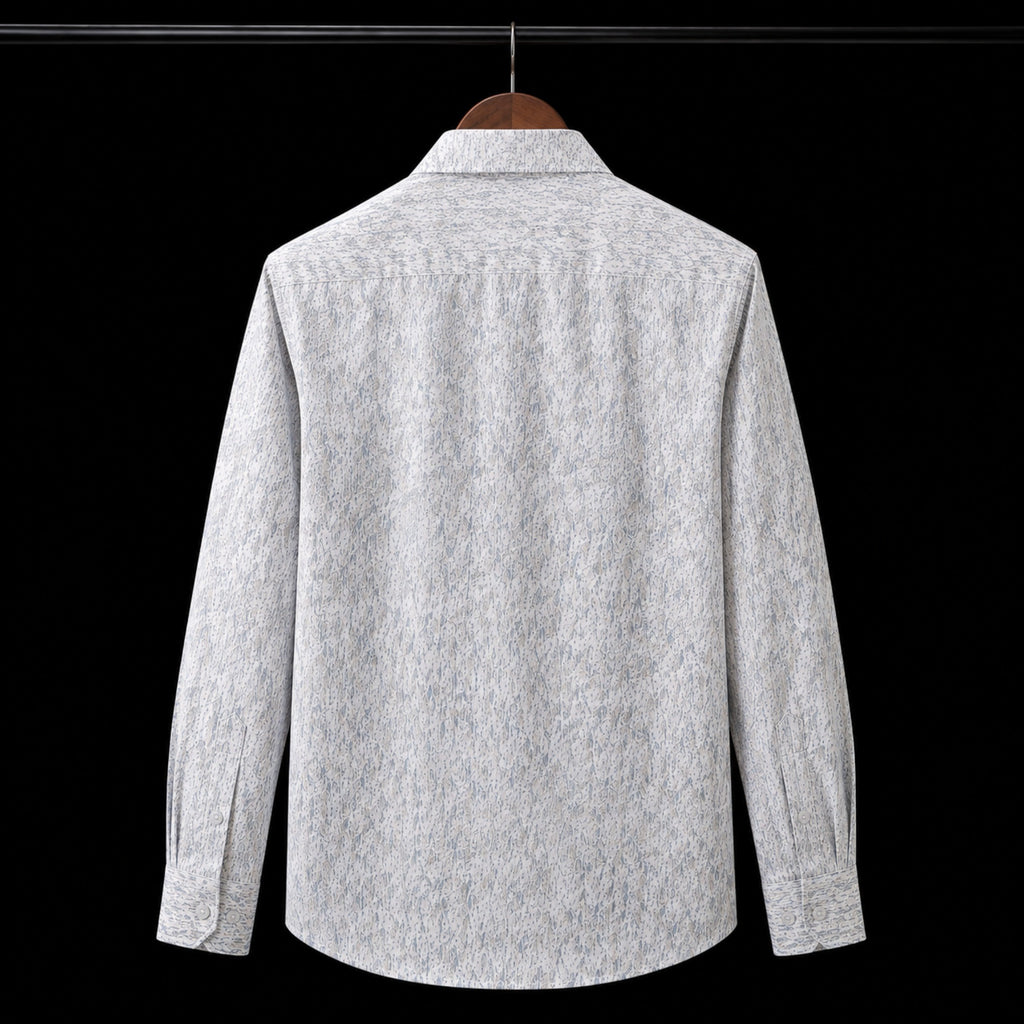PRIME EXCHANGE-Micro-Patterned Casual Shirt