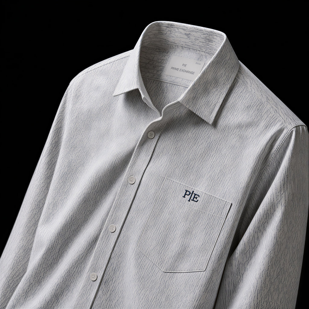 PRIME EXCHANGE-Micro-Patterned Casual Shirt