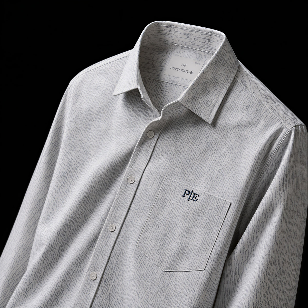 PRIME EXCHANGE-Micro-Patterned Casual Shirt