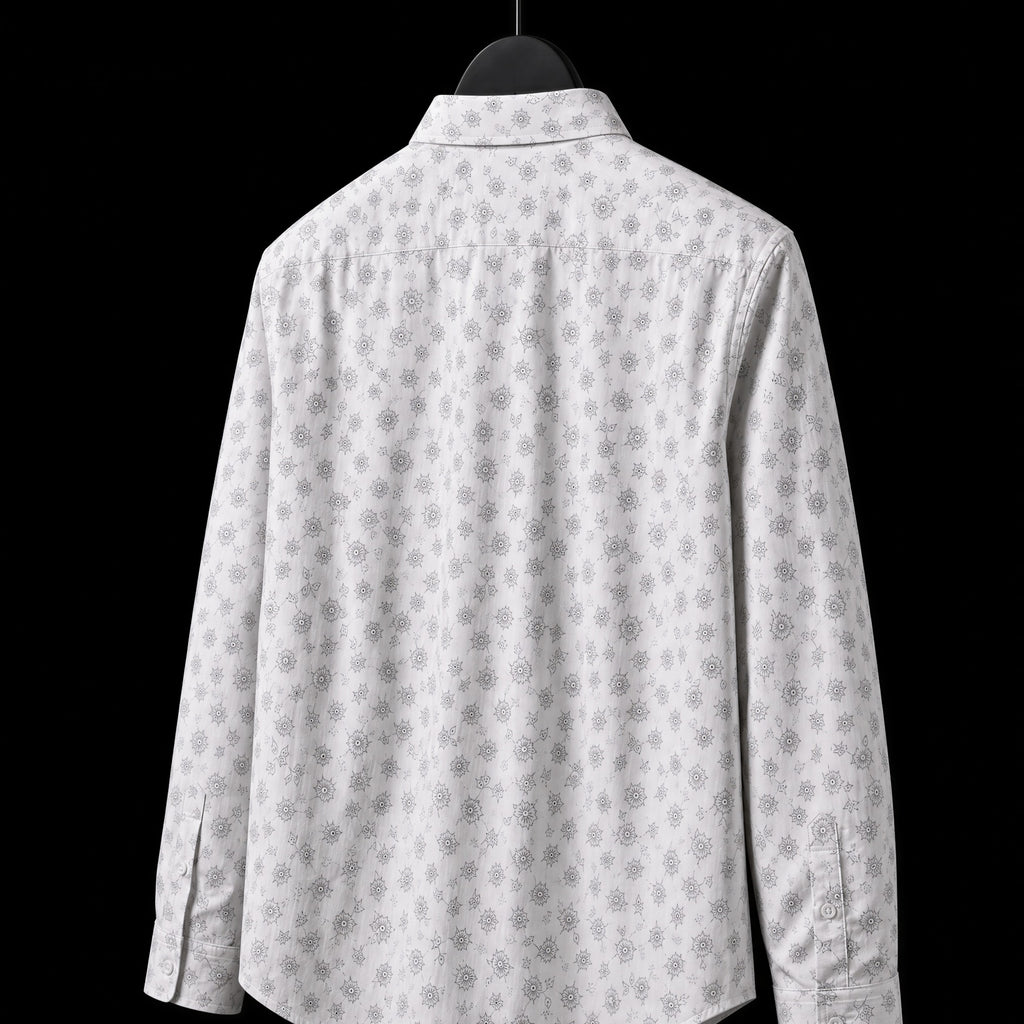 PRIME EXCHANGE-White Floral Printed Shirt