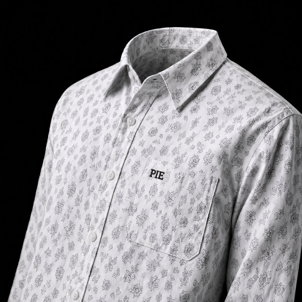 PRIME EXCHANGE-White Floral Printed Shirt