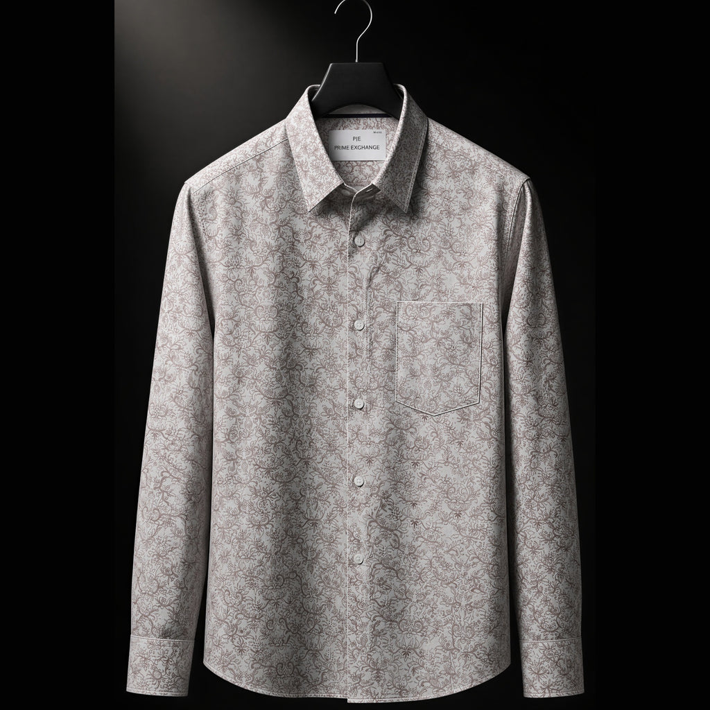 PRIME EXCHANGE-Floral Long Sleeve Shirt