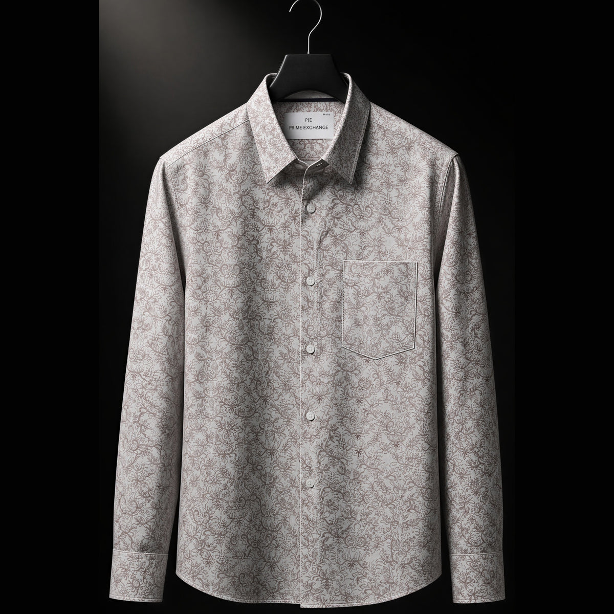 PRIME EXCHANGE-Floral Long Sleeve Shirt