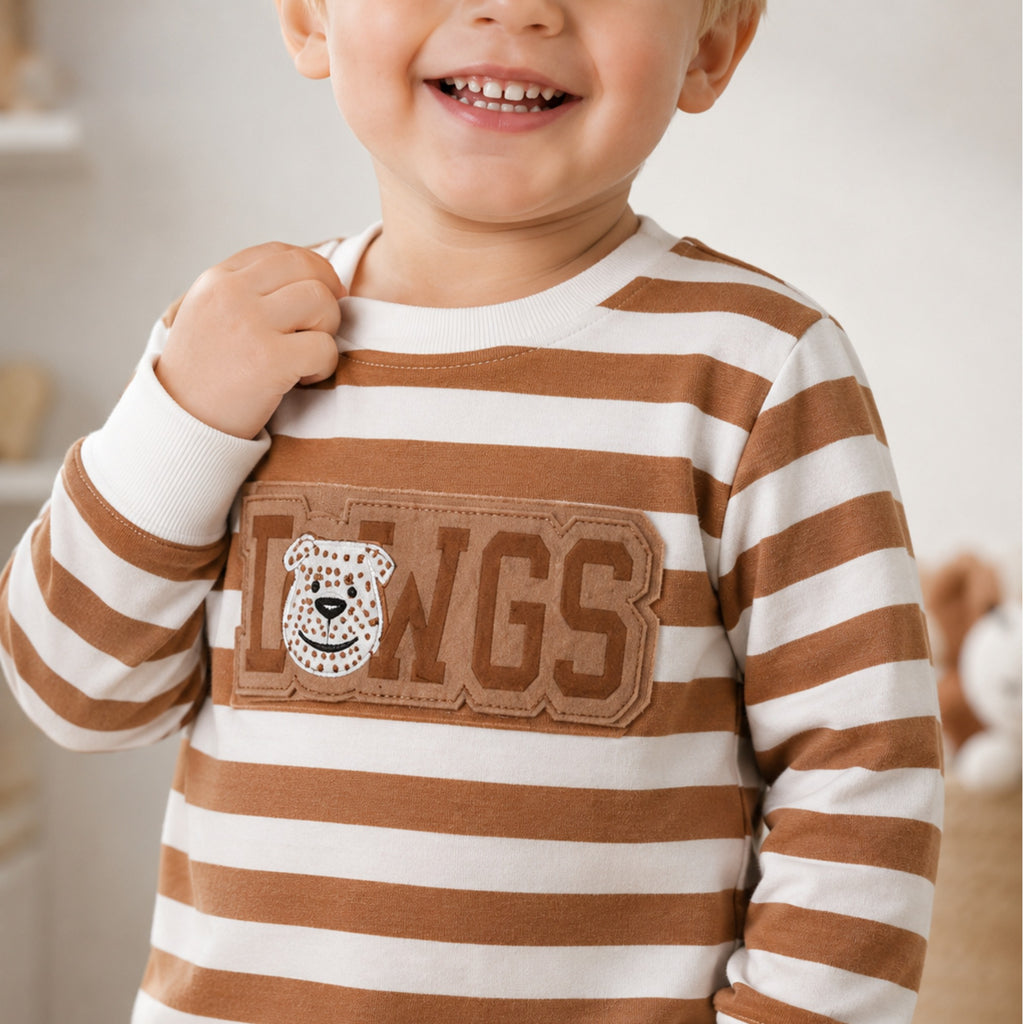 TEENSY-WEENSY|DOGS Mascot Striped Co-ord Set