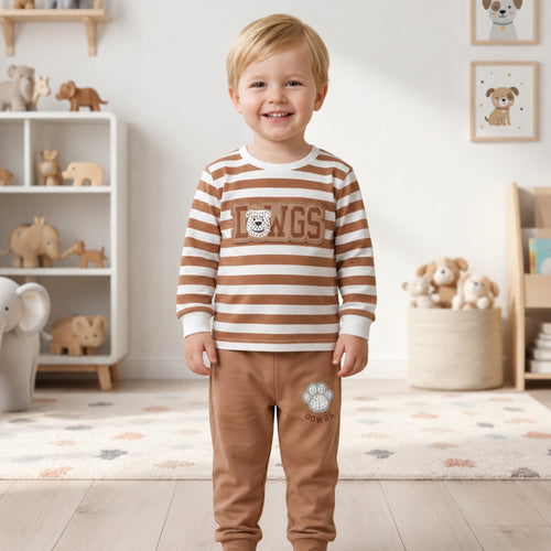 TEENSY-WEENSY|DOGS Mascot Striped Co-ord Set