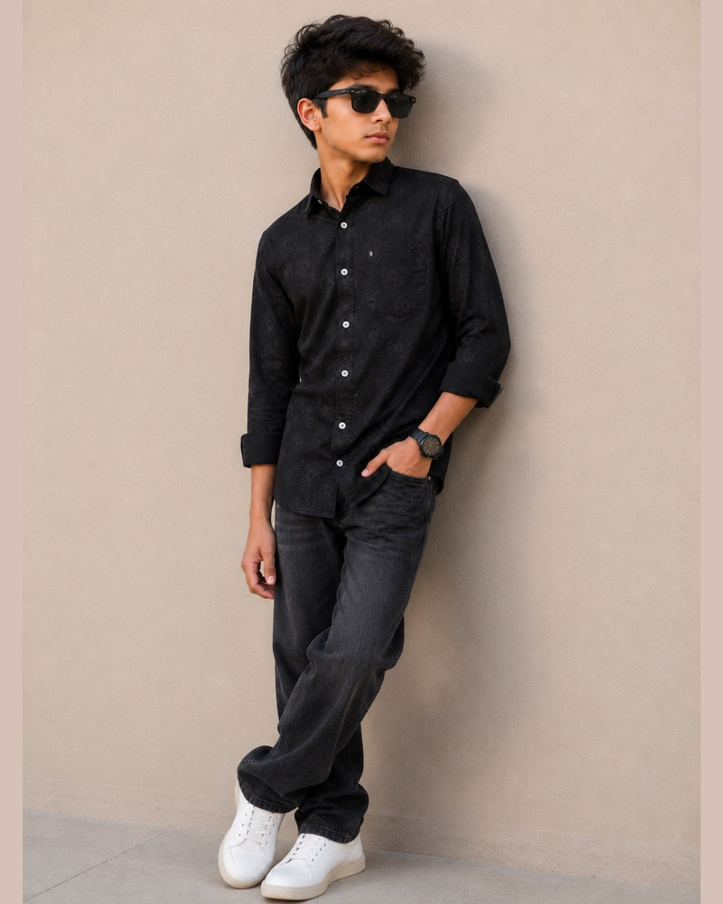 G_FIVE-Regular Fit Casual Shirt | Full Sleeve Cotton Blend Shirt for Kids