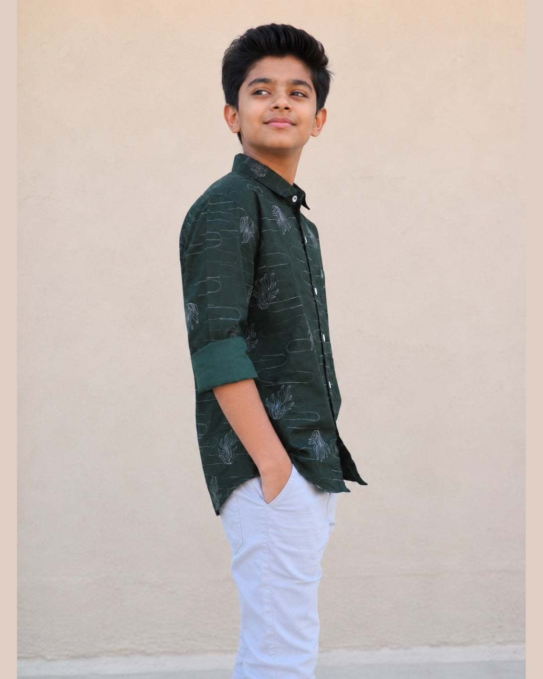 G_FIVE-Regular Fit Casual Shirt | Full Sleeve Cotton Blend Shirt for Kids