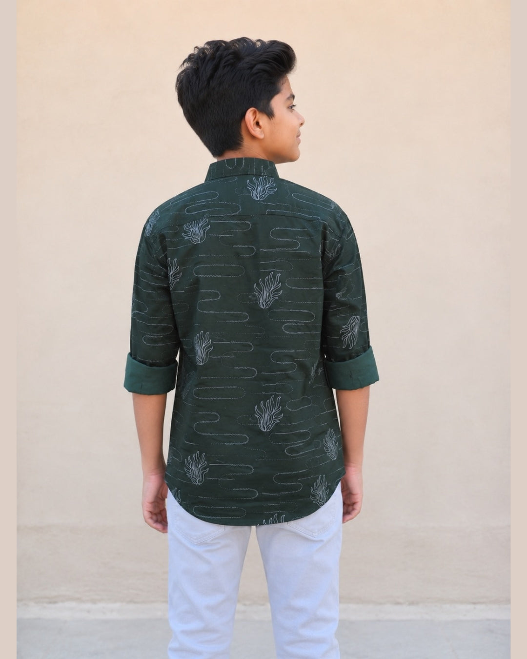 G_FIVE-Regular Fit Casual Shirt | Full Sleeve Cotton Blend Shirt for Kids