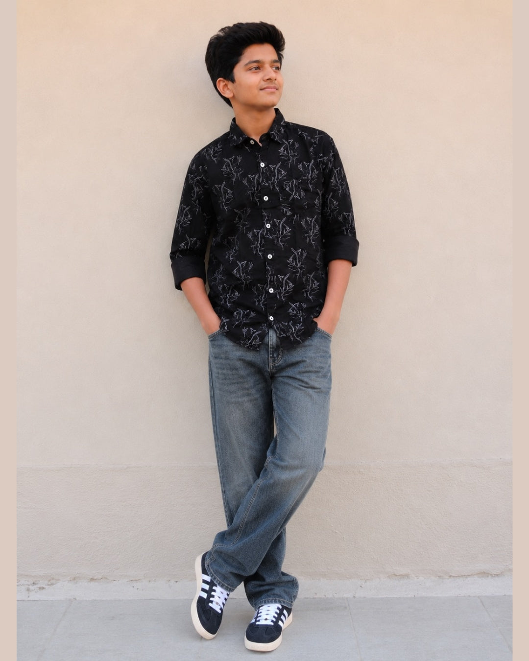 G_FIVE-Regular Fit Casual Shirt | Full Sleeve Cotton Blend Shirt for Kids