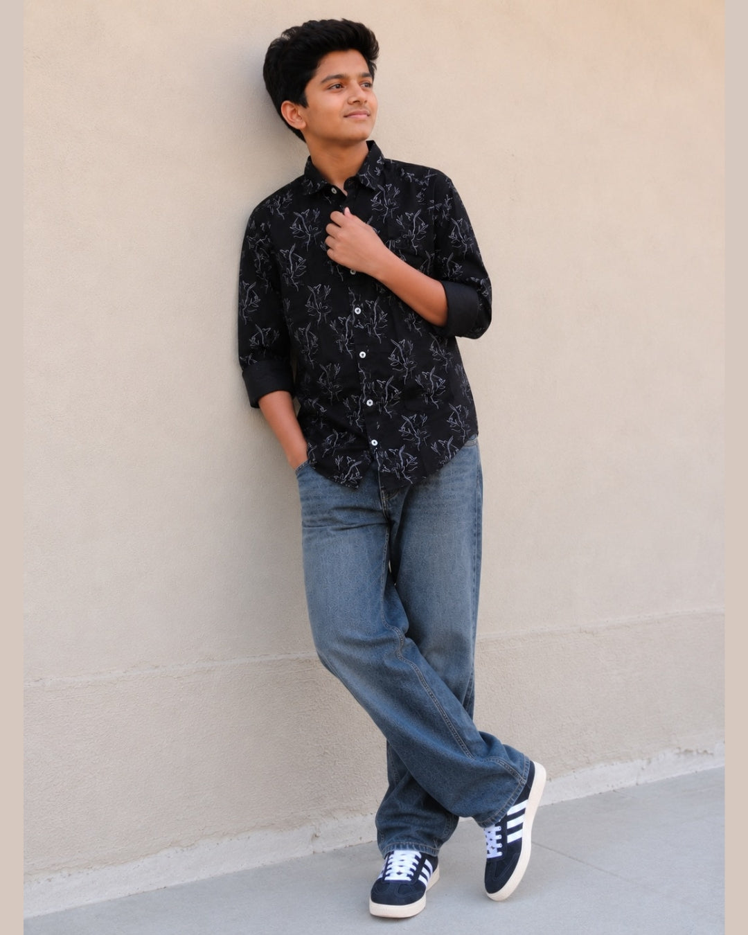 G_FIVE-Regular Fit Casual Shirt | Full Sleeve Cotton Blend Shirt for Kids