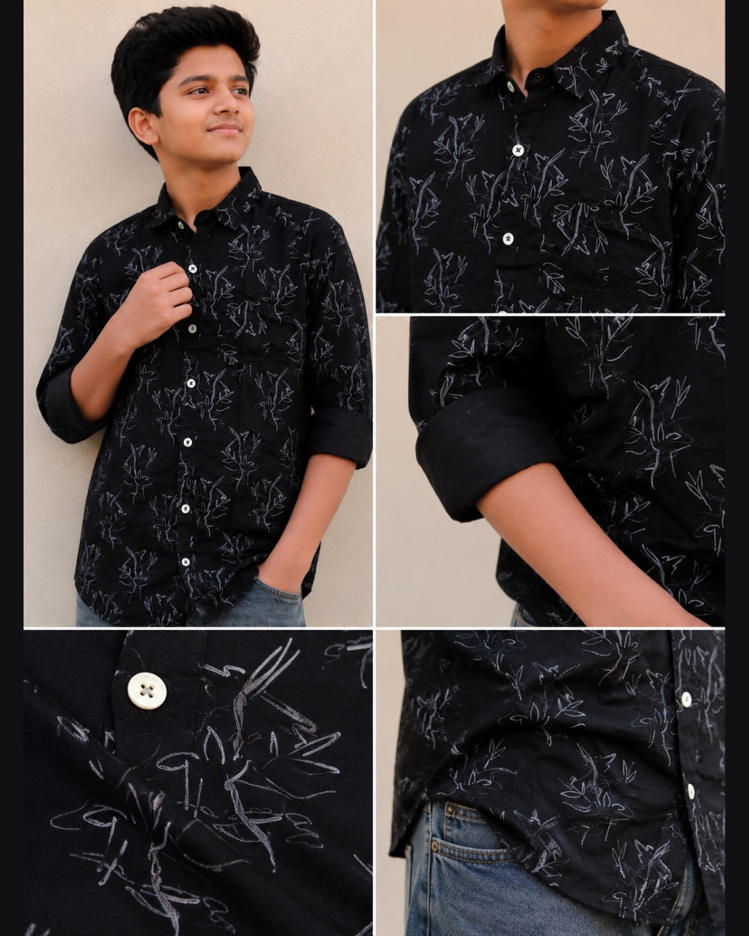 G_FIVE-Regular Fit Casual Shirt | Full Sleeve Cotton Blend Shirt for Kids