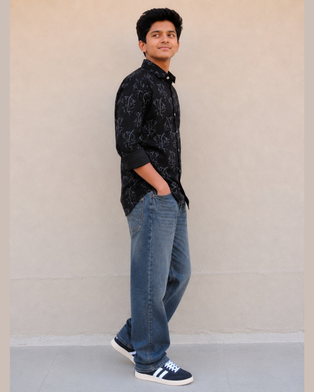 G_FIVE-Regular Fit Casual Shirt | Full Sleeve Cotton Blend Shirt for Kids