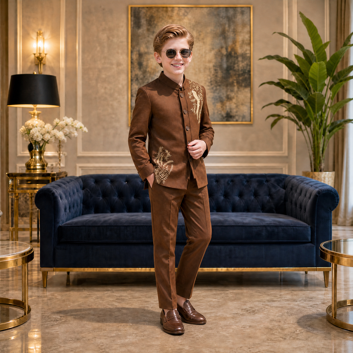 KARROM BOY-Boy's Brown Suit Set – Special Occasion Wear