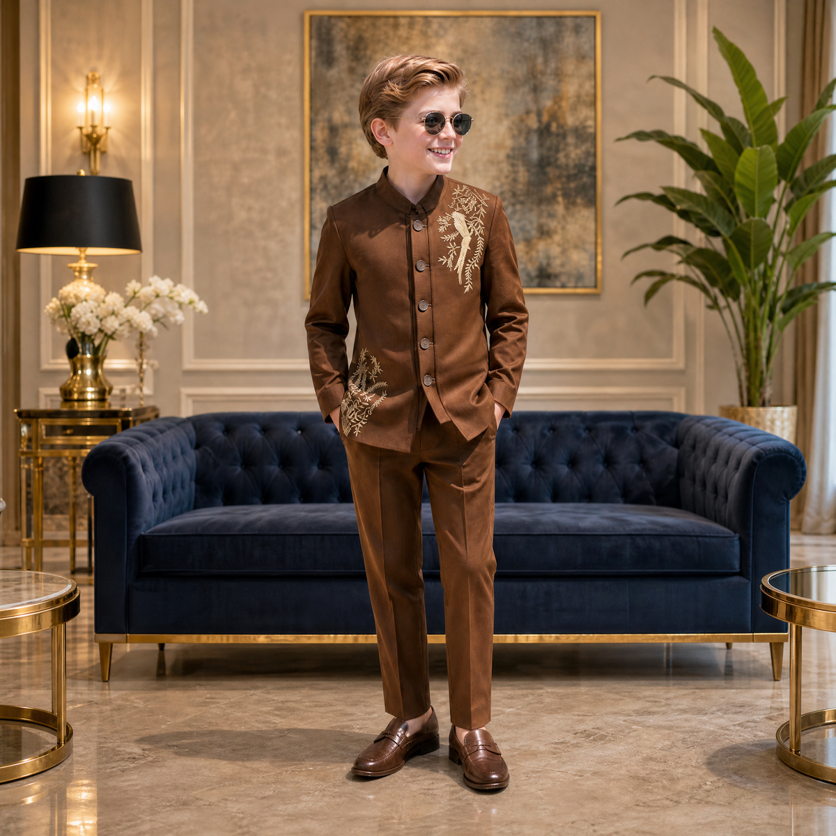 KARROM BOY-Boy's Brown Suit Set – Special Occasion Wear