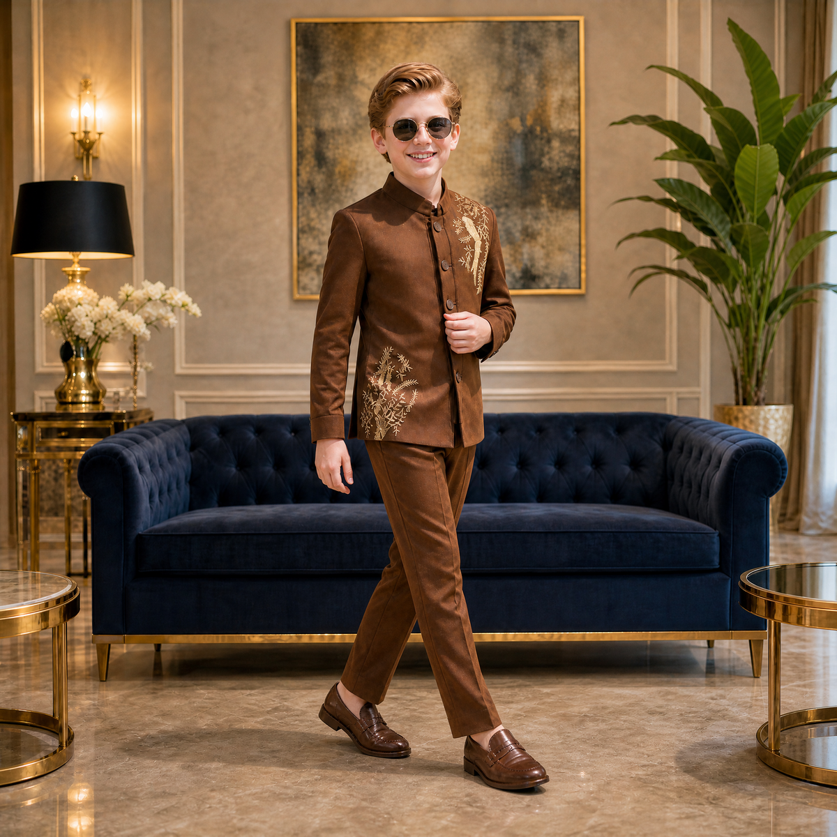 KARROM BOY-Boy's Brown Suit Set – Special Occasion Wear