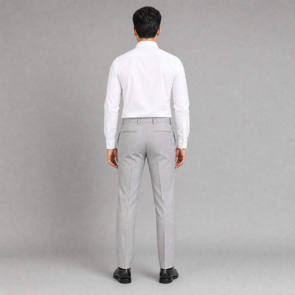 MALENO-Men's Light Gray Slim Fit Formal Trousers