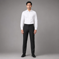 MALENO-Men's Black Slim Fit Formal Trousers