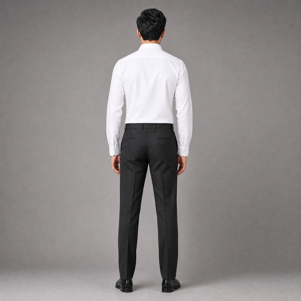 MALENO-Men's Black Slim Fit Formal Trousers