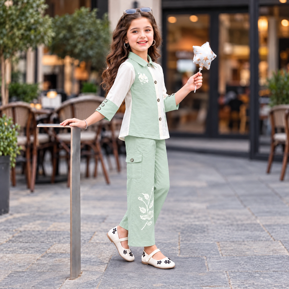 PERFECT GIRL-Girl's Mint Green Co-Ord Blazer & Trouser Set